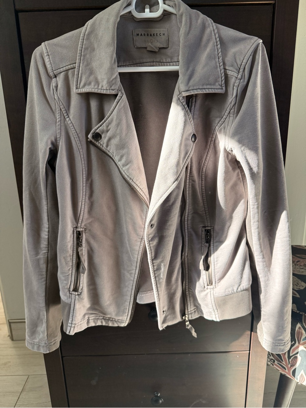 Women's Light Gray Moto Jacket
